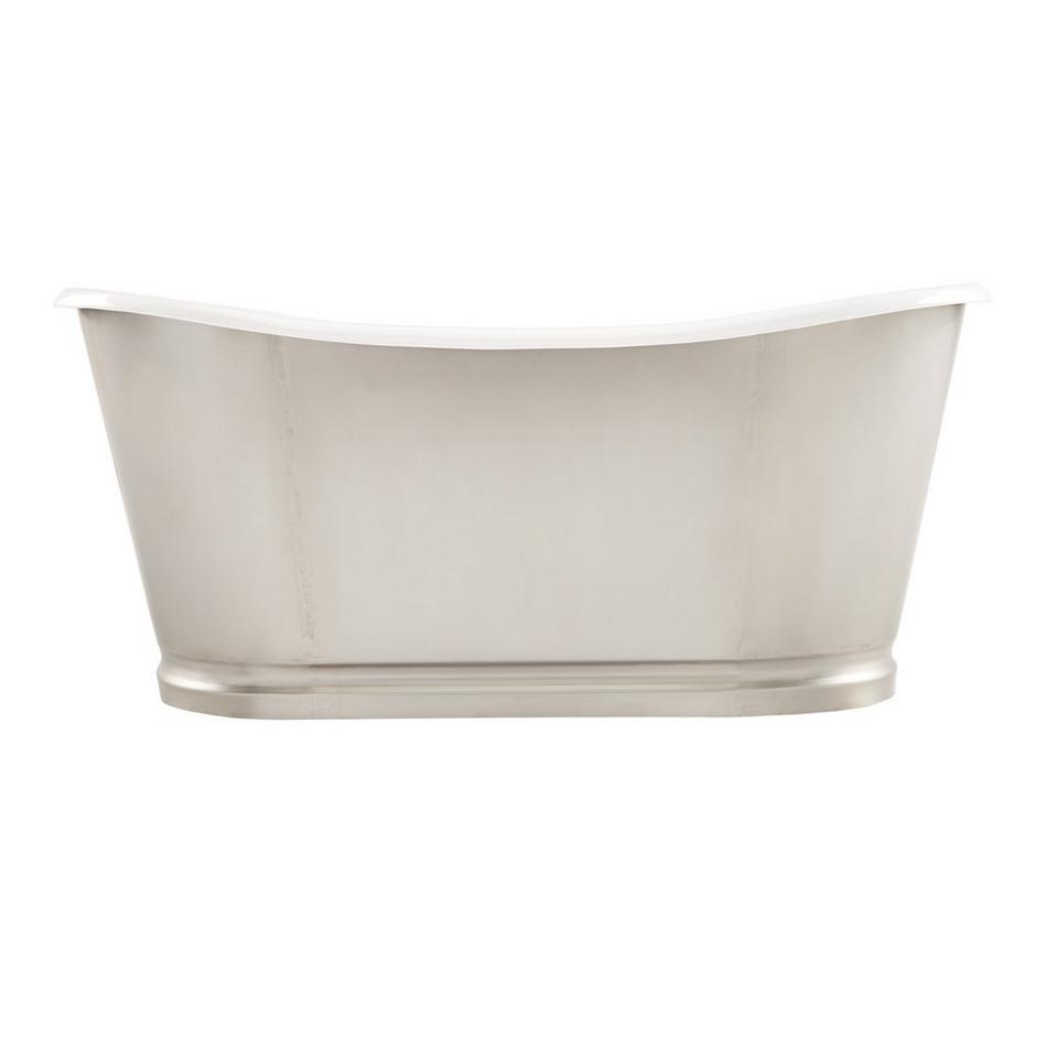 66" Dorset Bateau Cast Iron Skirted Tub -Stainless Steel Skirt With Brushed Nickel Daisy Wheel, , large image number 1