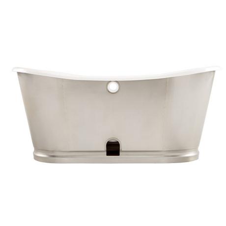 66" Dorset Bateau Cast Iron Skirted Tub - Stainless Steel Skirt