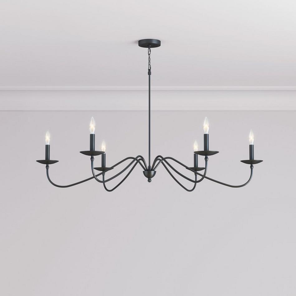 47" Candler Elongated  6-Light Chandelier - Matte Black, , large image number 0
