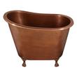 49" Abbey Hammered Copper Slipper Clawfoot Soaking Tub - Overflow - Antique Copper, , large image number 1