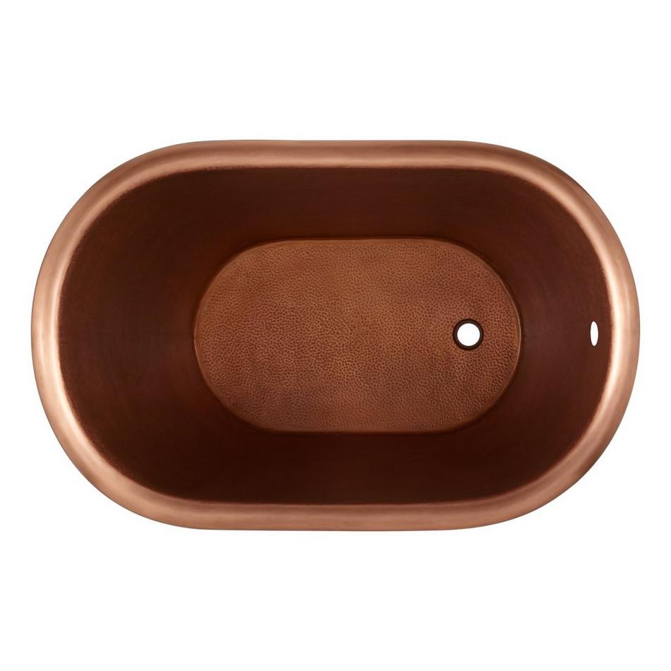 49" Abbey Hammered Copper Slipper Clawfoot Soaking Tub - Overflow - Antique Copper, , large image number 4