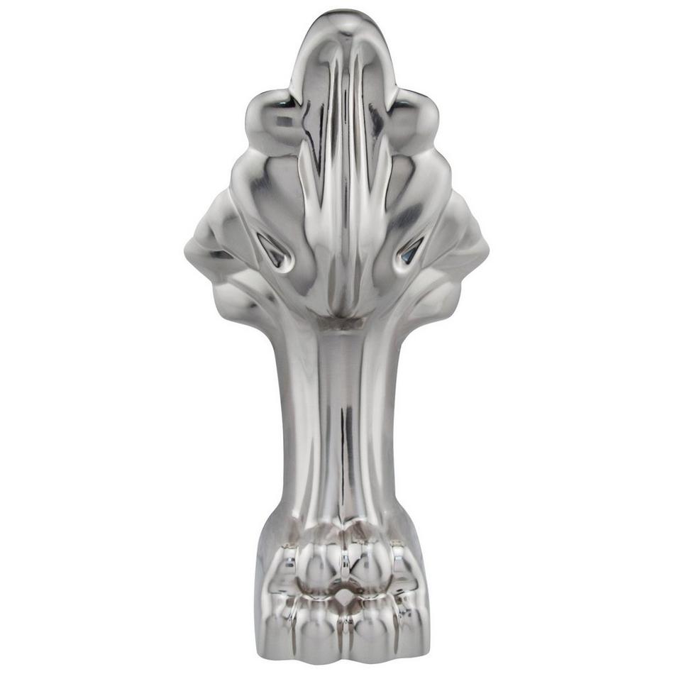 59" Audrey Acrylic Clawfoot Tub - Brushed Nickel Lion Feet - No Tap Holes - Overflow, , large image number 4