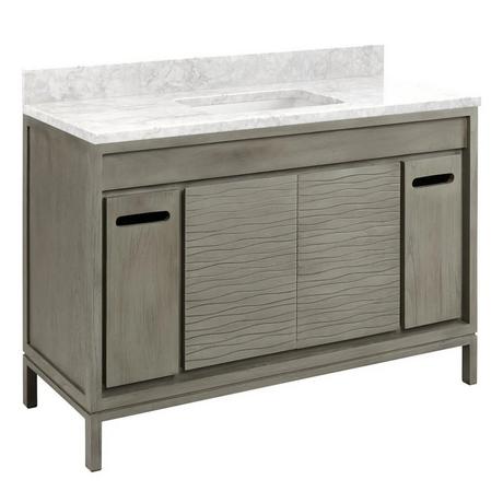 48" Becker Teak Vanity for Rectangular Undermount Sink - Gray Wash