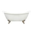 63" Rosalind Acrylic Double-Slipper Clawfoot Tub - White - No Holes - BN Feet - Less Drain, , large image number 2