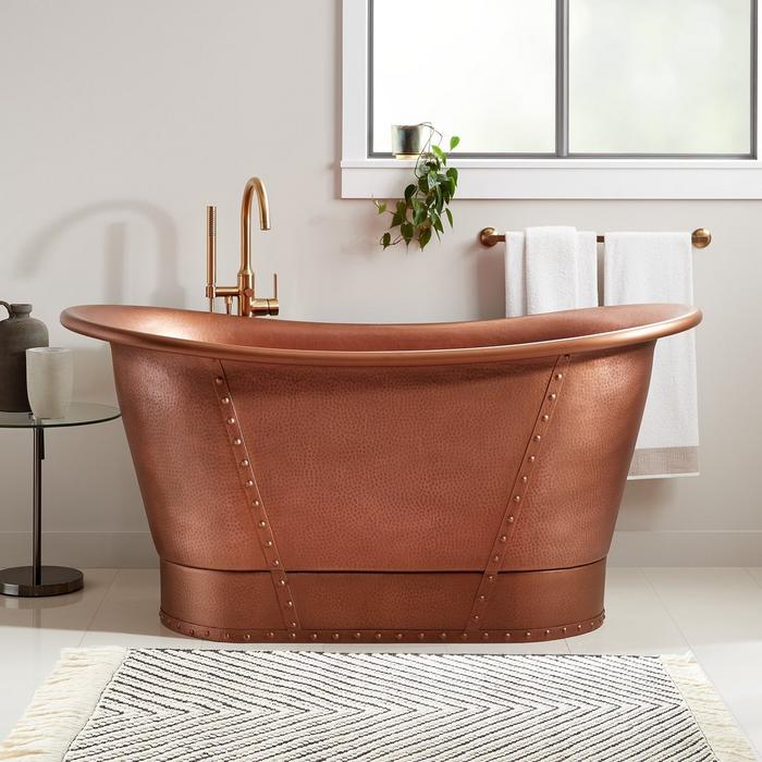 66" Kendi Bateau Copper Tub