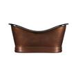 66" Paige Copper Double-Slipper Tub - Nickel Interior, , large image number 2