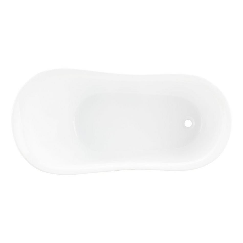 67" Ultra Acrylic Slipper Clawfoot Tub - Roll Top - Brushed Nickel Imperial Feet - No Drain, , large image number 1