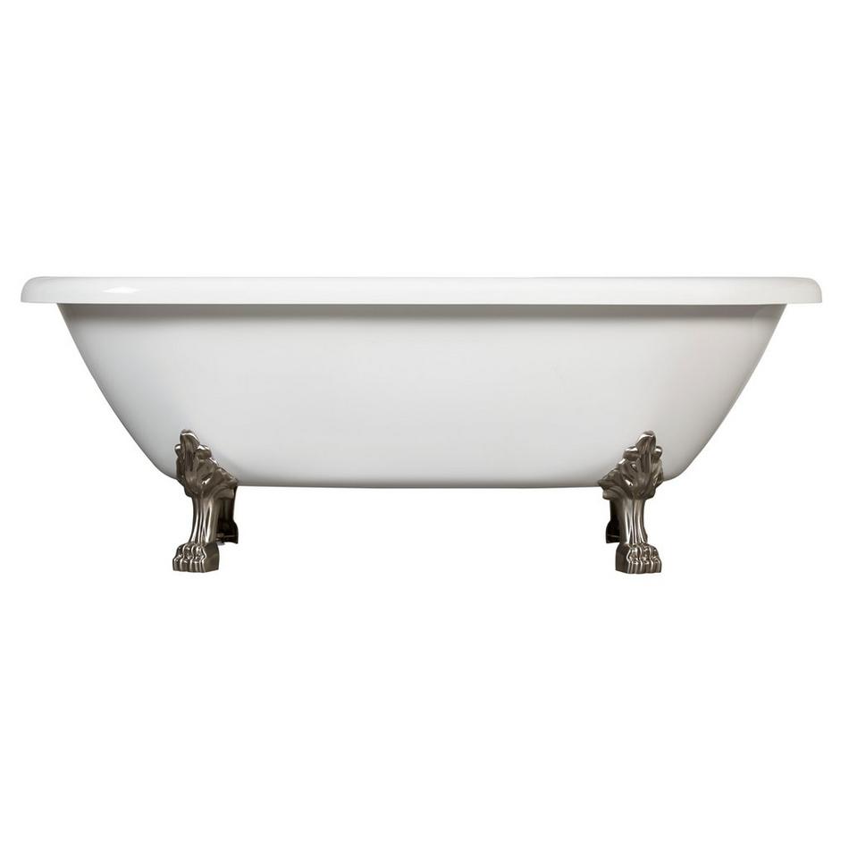 69" Audrey Acrylic Double-Ended Clawfoot Soaking Tub - White - ORB Lion Paw Feet - No Drain, , large image number 1