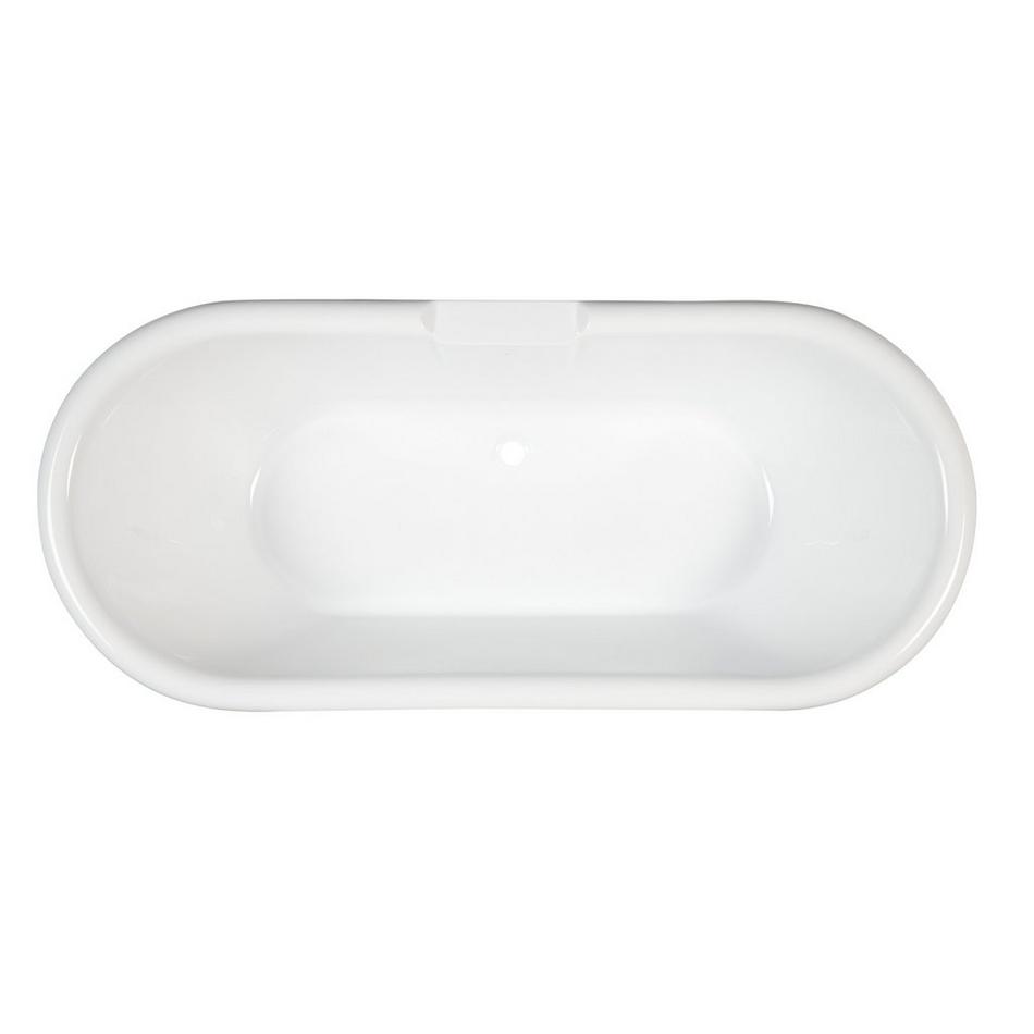 69" Audrey Acrylic Double-Ended Clawfoot Soaking Tub - White - ORB Lion Paw Feet - No Drain, , large image number 3