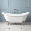 69" Rosalind Acrylic Tub - Brush Nickel Imperial Feet-Roll Top- Overflow-No Faucet Holes, , large image number 0