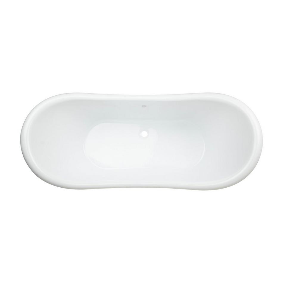 69" Rosalind Acrylic Tub - Polish Brass Imperial Feet-Roll Top-No Faucet Holes, , large image number 3