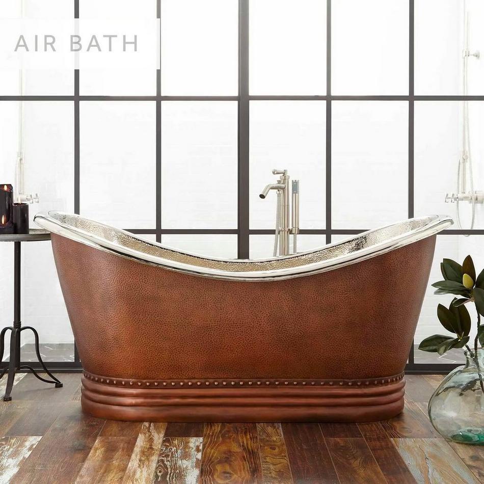 72" Paige Copper Double-Slipper Air Tub - Nickel Interior, , large image number 0