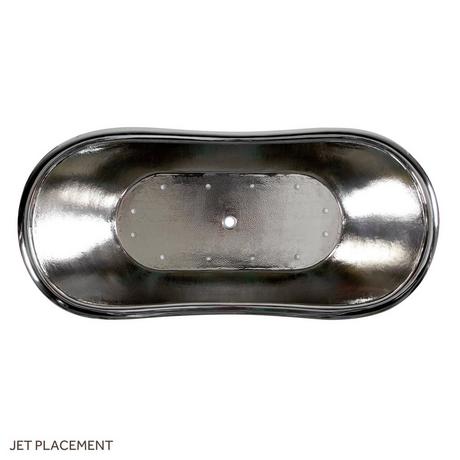 72" Paige Copper Double-Slipper Air Tub - Nickel Interior