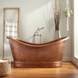72" Paige Copper Double-Slipper Tub - Overflow, , large image number 0
