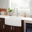 30" Wenbrook Fireclay Farmhouse Kitchen Sink - Curved Apron - White, , large image number 0