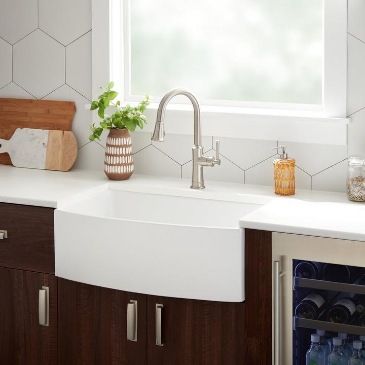 30" Wenbrook Fireclay Farmhouse Kitchen Sink for kitchen sink collections