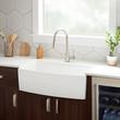 33" Wenbrook Fireclay Farmhouse Kitchen Sink - Curved Apron, , large image number 0