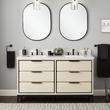 60" Hytes Mahogany Double Vanity With Rectangular Undermount Sinks - Sky Gray, , large image number 0
