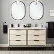 60" Hytes Mahogany Double Vanity With Rectangular Undermount Sinks - Sky Gray, , large image number 2