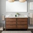 60" Hytes Mahogany Double Vanity With Rectangular Undermount Sinks - Carob Brown, , large image number 0