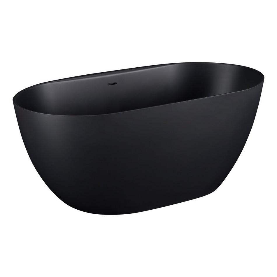 59" Catino Solid Surface Freestanding Tub - Matte Black, , large image number 1