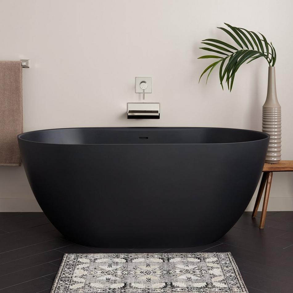 66" Catino Solid Surface Freestanding Tub - Matte Black, , large image number 0