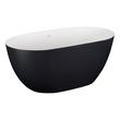59" Catino Solid Surface Freestanding Tub - Matte White Interior - Matte Black Exterior, , large image number 1