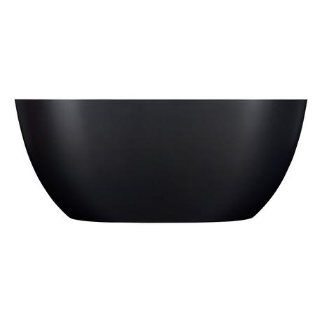 59" Catino Solid Surface Freestanding Tub - Matte White Interior - Matte Black Exterior