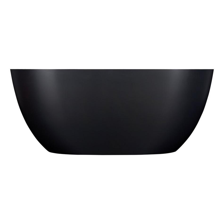 59" Catino Solid Surface Freestanding Tub - Matte White Interior - Matte Black Exterior, , large image number 3