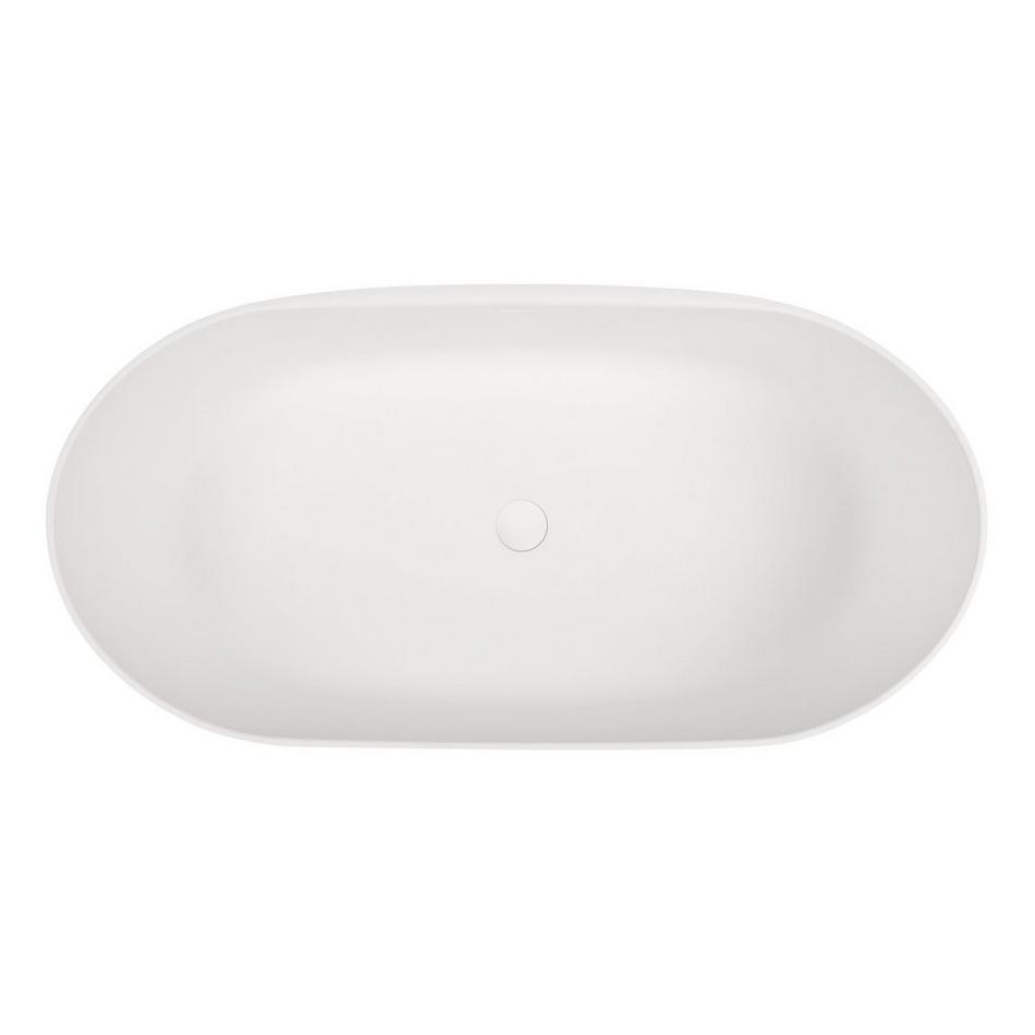 59" Catino Solid Surface Freestanding Tub - Matte White Interior - Matte Black Exterior, , large image number 2