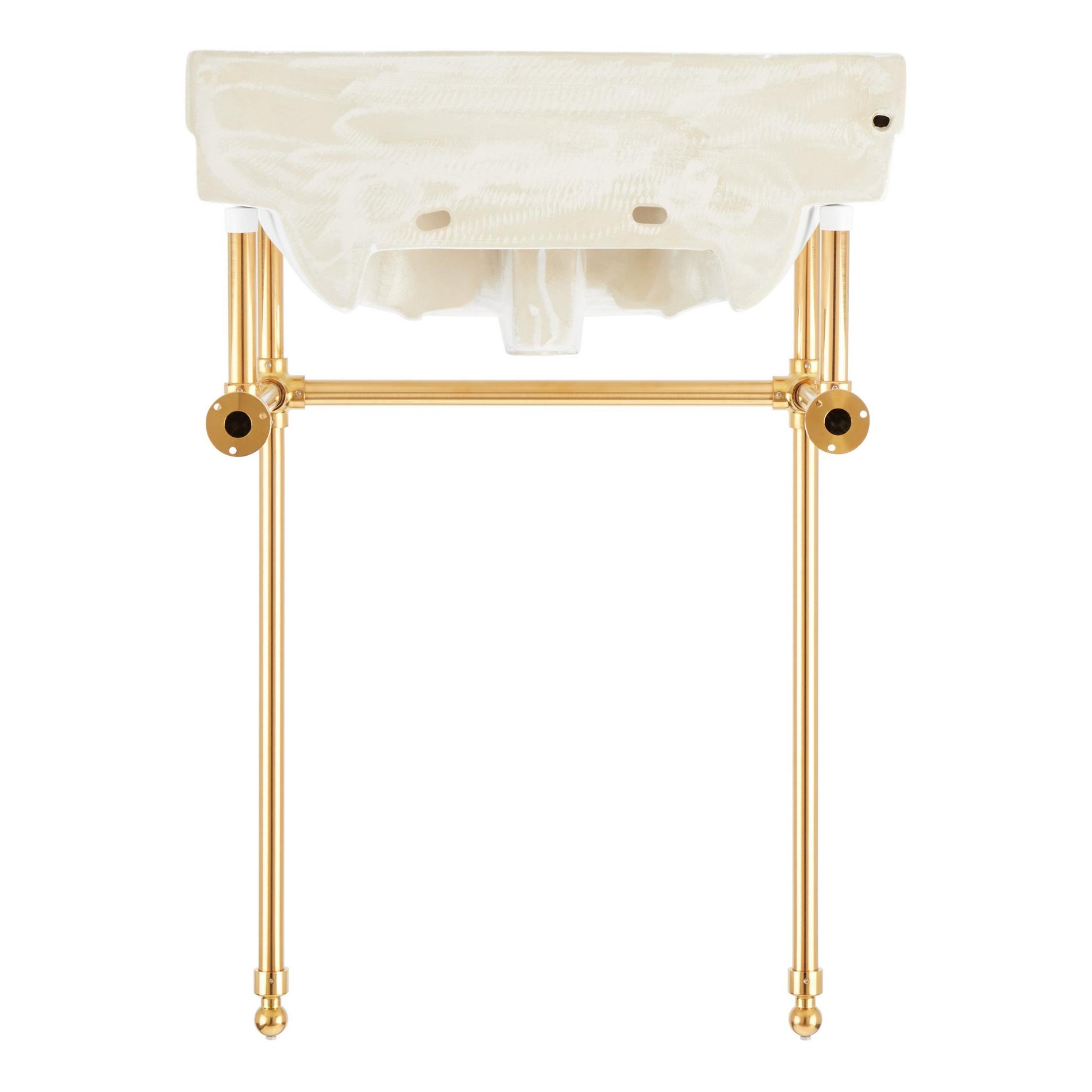 24 Cierra Console Sink With Brass Stand Brushed Gold Signature