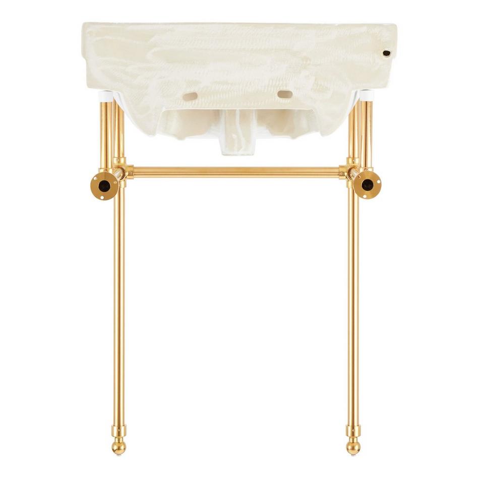 24 Cierra Console Sink with Brass Stand - Brushed Nickel