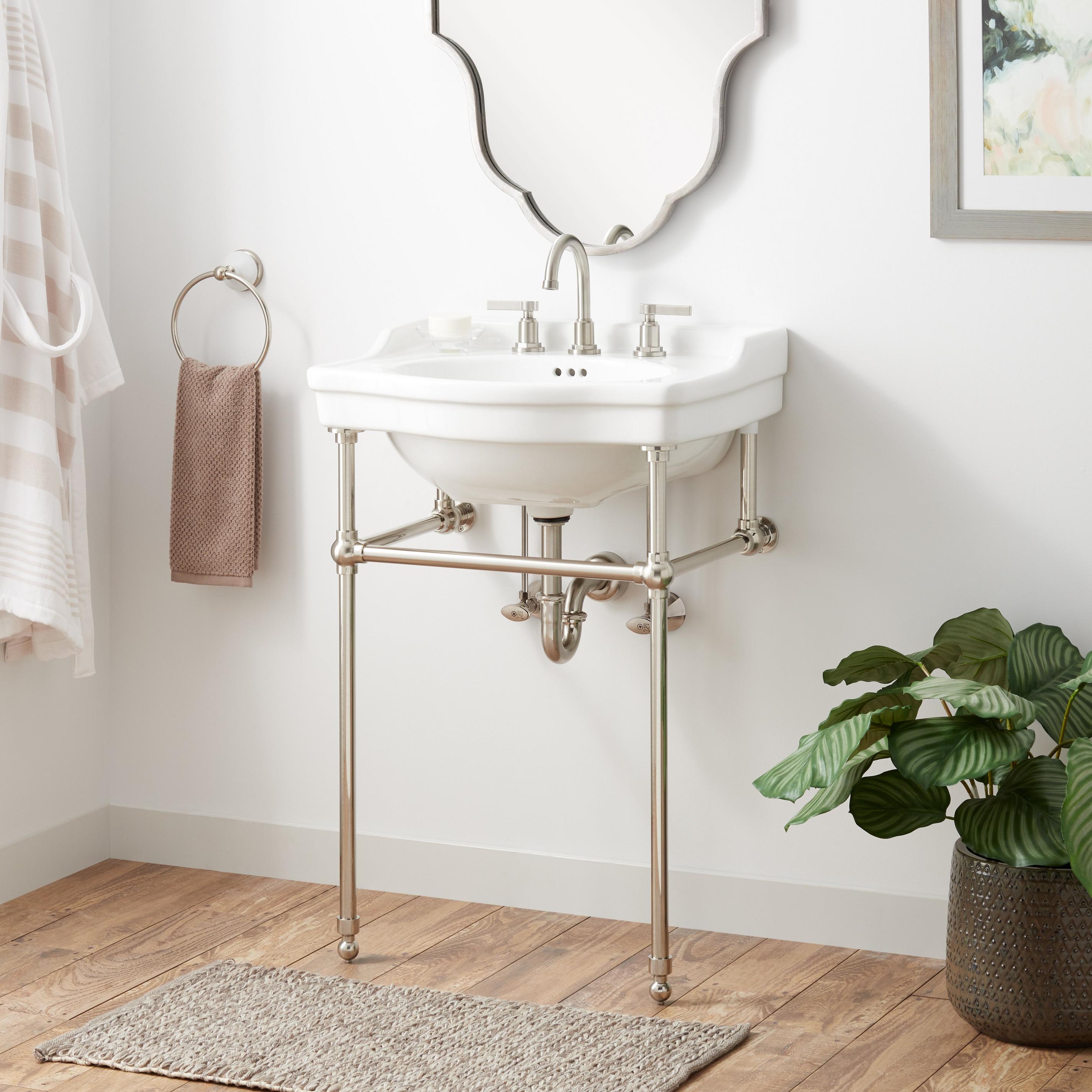 24" Cierra Console Sink with Brass Stand Signature Hardware