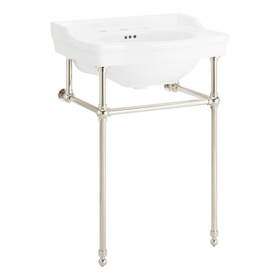 24" Cierra Console Sink with Brass Stand - Polished Nickel, , large image number 1