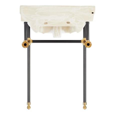 24" Cierra Console Sink with Two Tone Brass Stand - Black & Gold