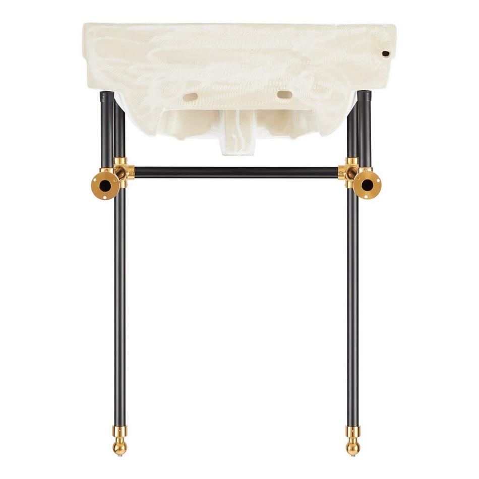 24" Cierra Console Sink with Two Tone Brass Stand - Black & Gold, , large image number 2