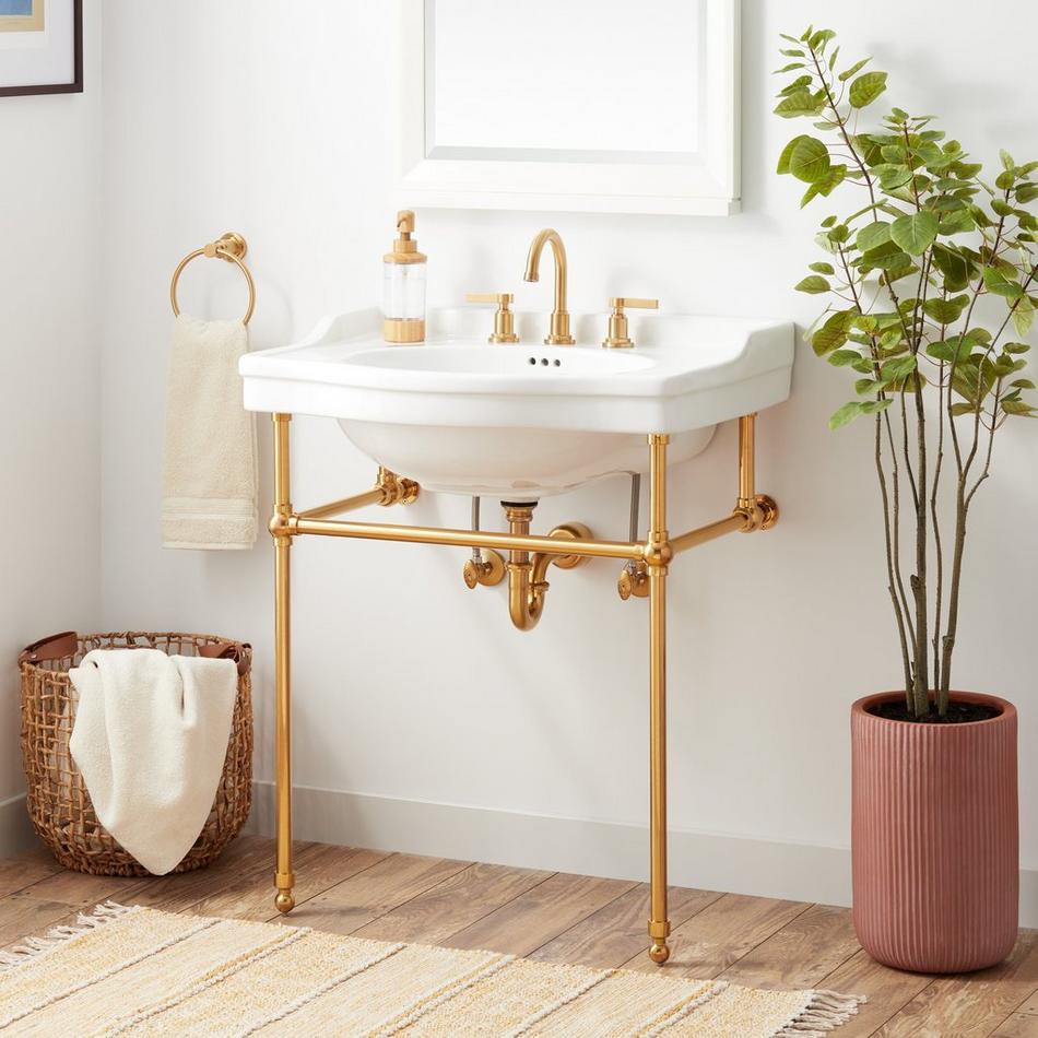 30" Cierra Console Sink with Brass Stand, , large image number 4