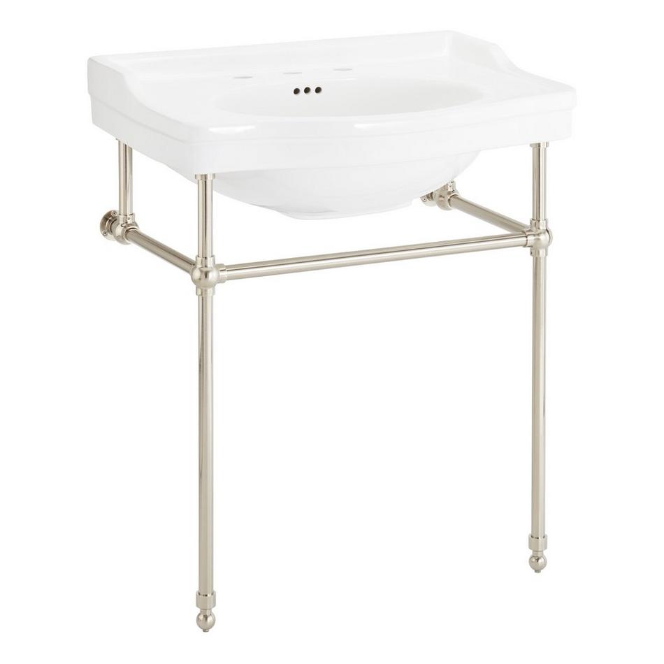 30" Cierra Console Sink with Brass Stand - Brushed Nickel, , large image number 1