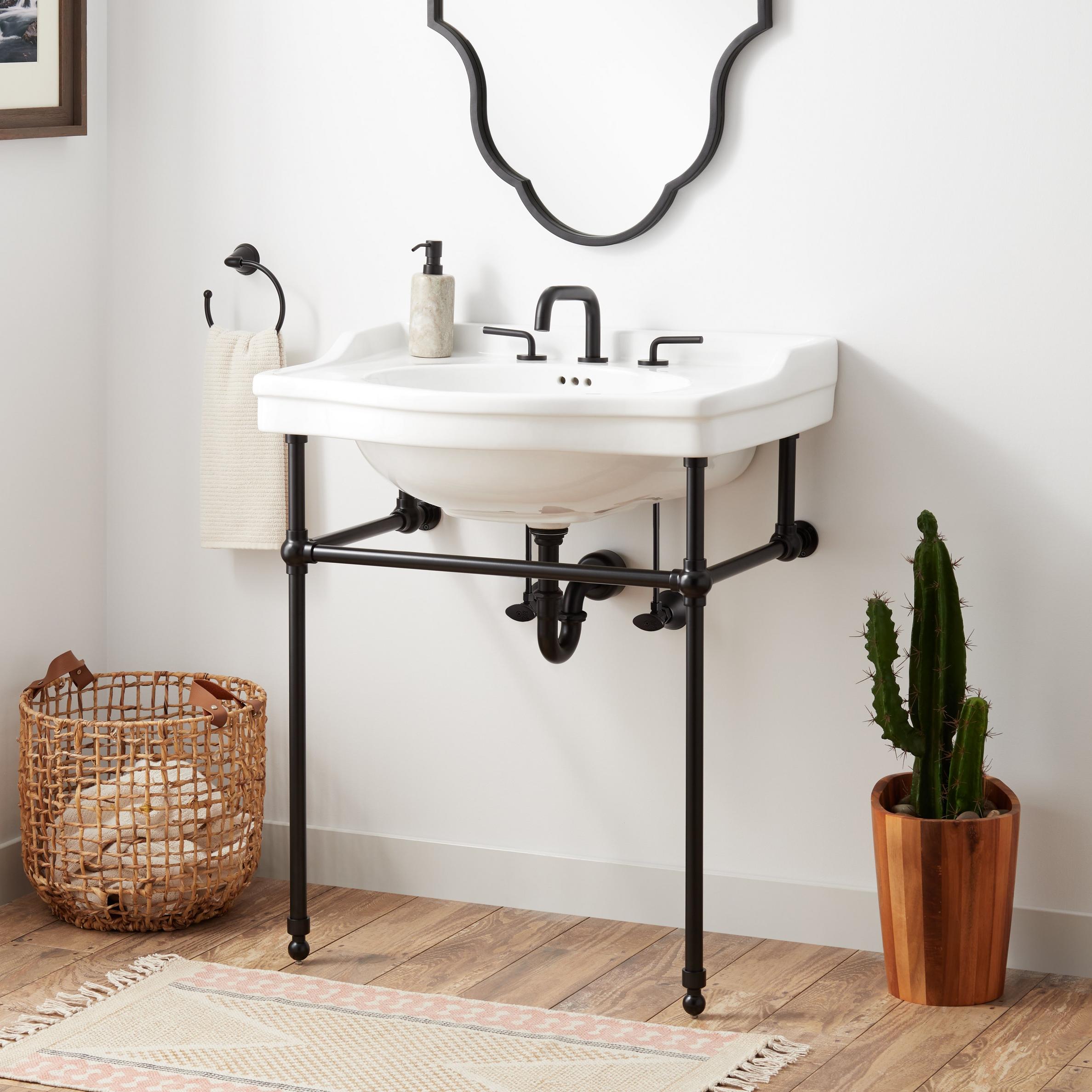 30" Cierra Console Sink with Brass Stand Signature Hardware