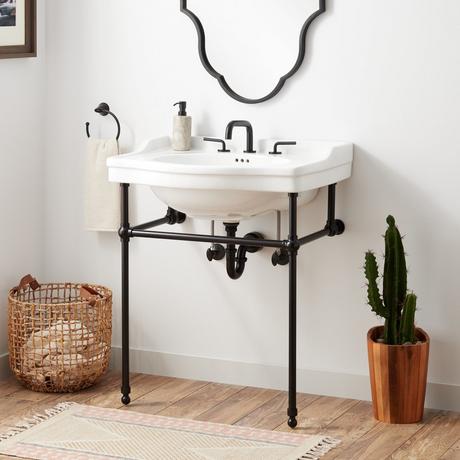 30" Cierra Console Sink with Brass Stand