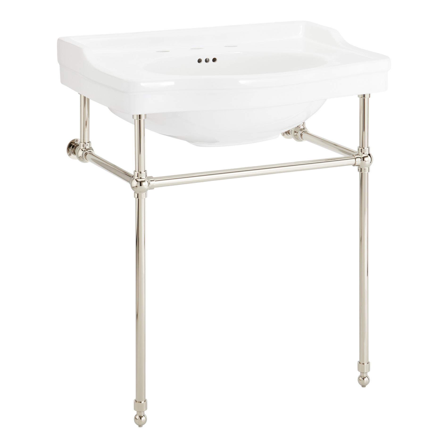 30" Cierra Console Sink with Brass Stand Polished Nickel Signature