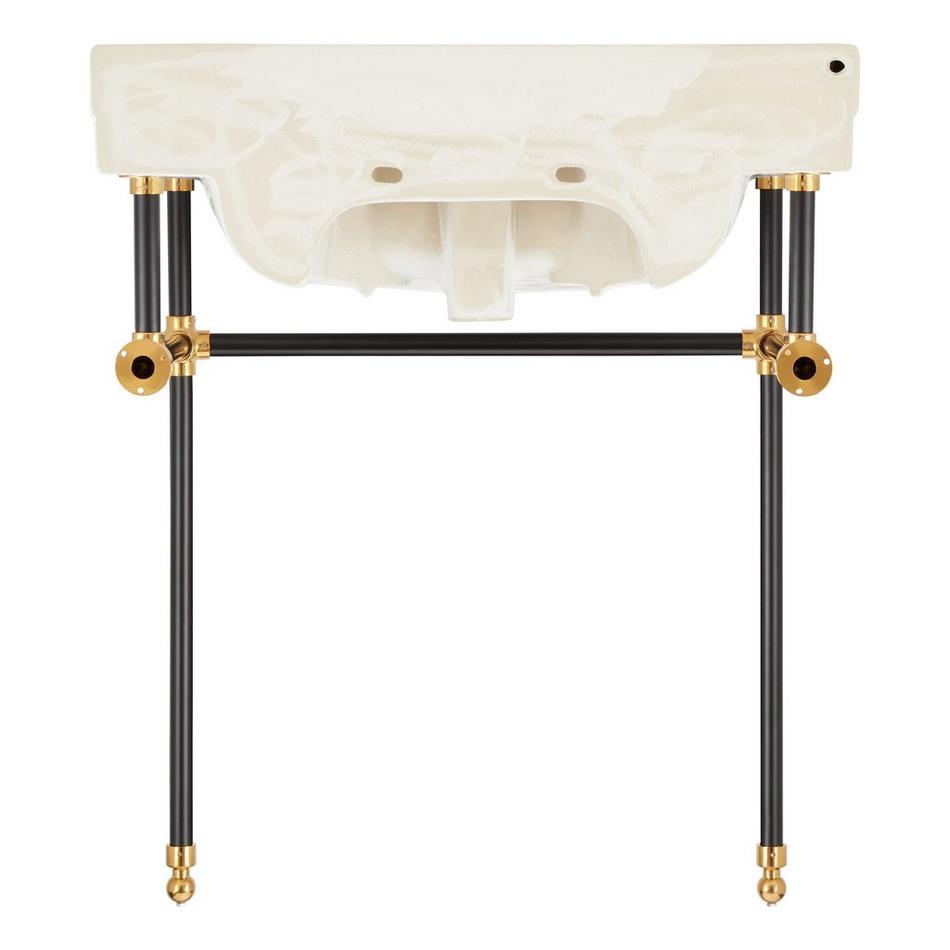 30" Cierra Console Sink with Two Tone Brass Stand - Black & Gold, , large image number 2