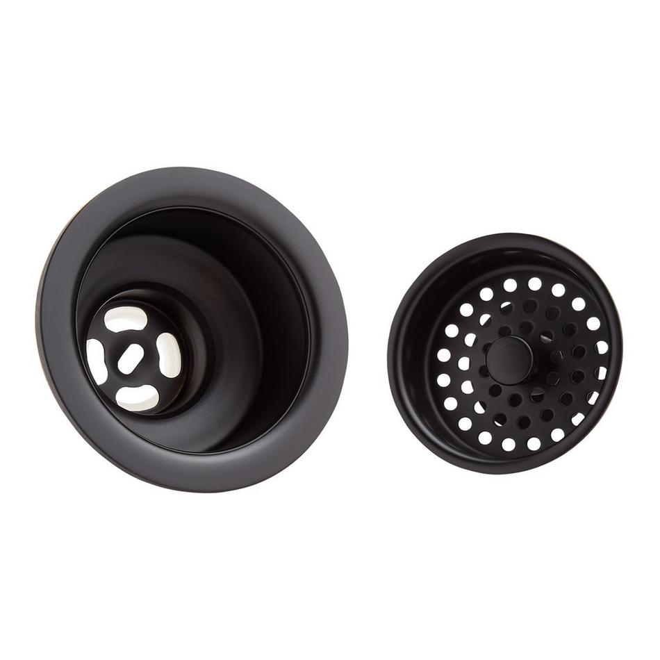 Strainer Basket with Lift Stopper - 3-1/2" - Matte Black, , large image number 1