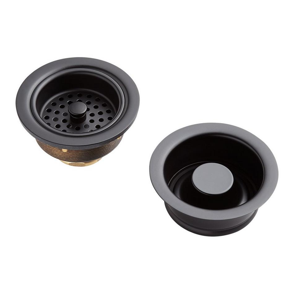 3-1/2 Kitchen Sink Basket Strainer or Garbage Disposal Flange - Gunmetal  Black Finish