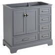 36" Quen Vanity With Left Offset Rectangular Undermount Sink - Gray - Absolute Black Widespread, , large image number 1
