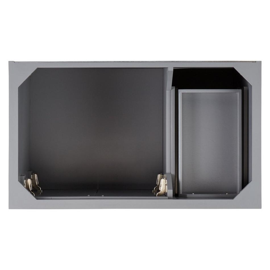 36" Quen Vanity With Left Offset Rectangular Undermount Sink - Gray - Absolute Black Widespread, , large image number 4