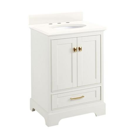 24" Quen Vanity With Undermount Sink - Soft White