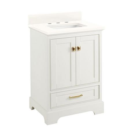 24" Quen Vanity With Rectangular Undermount Sink - Soft White