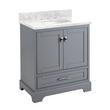 30" Quen Vanity With Undermount Sink - Gray - Carrara Marble Widespread, , large image number 0