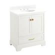 30" Quen Vanity With Undermount Sink - Soft White - Feathered White Quartz Widespread, , large image number 0